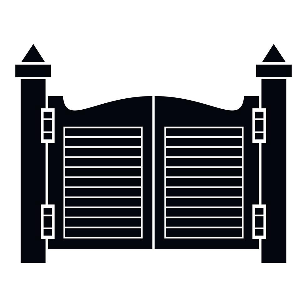 Saloon doors icon, simple style vector