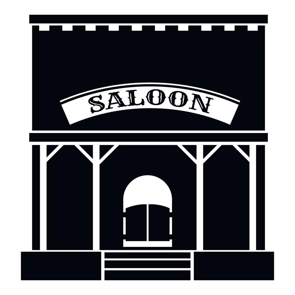 Western saloon icon, simple style vector