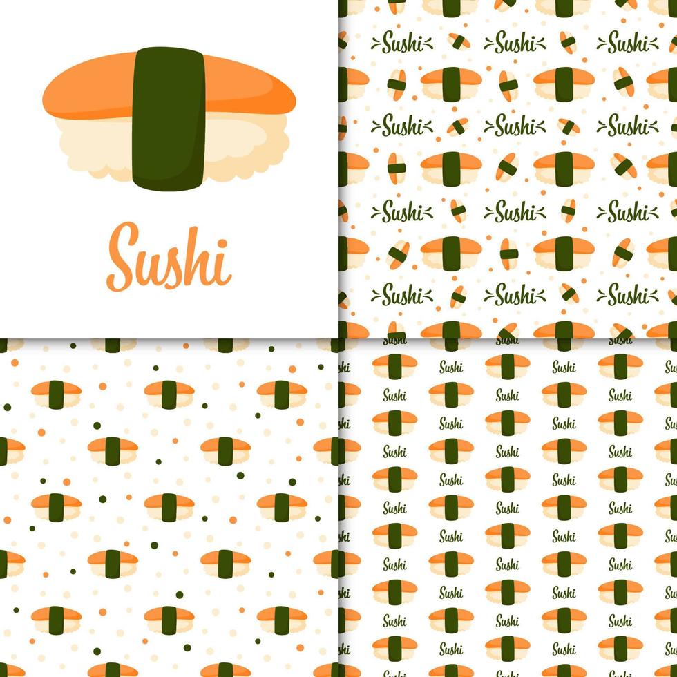 Seamless pattern with Sushi, for decoration vector