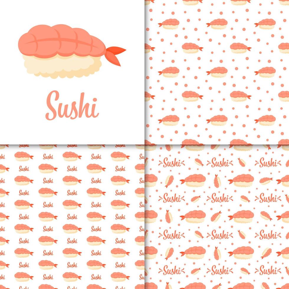 Seamless pattern with Sushi, for decoration vector