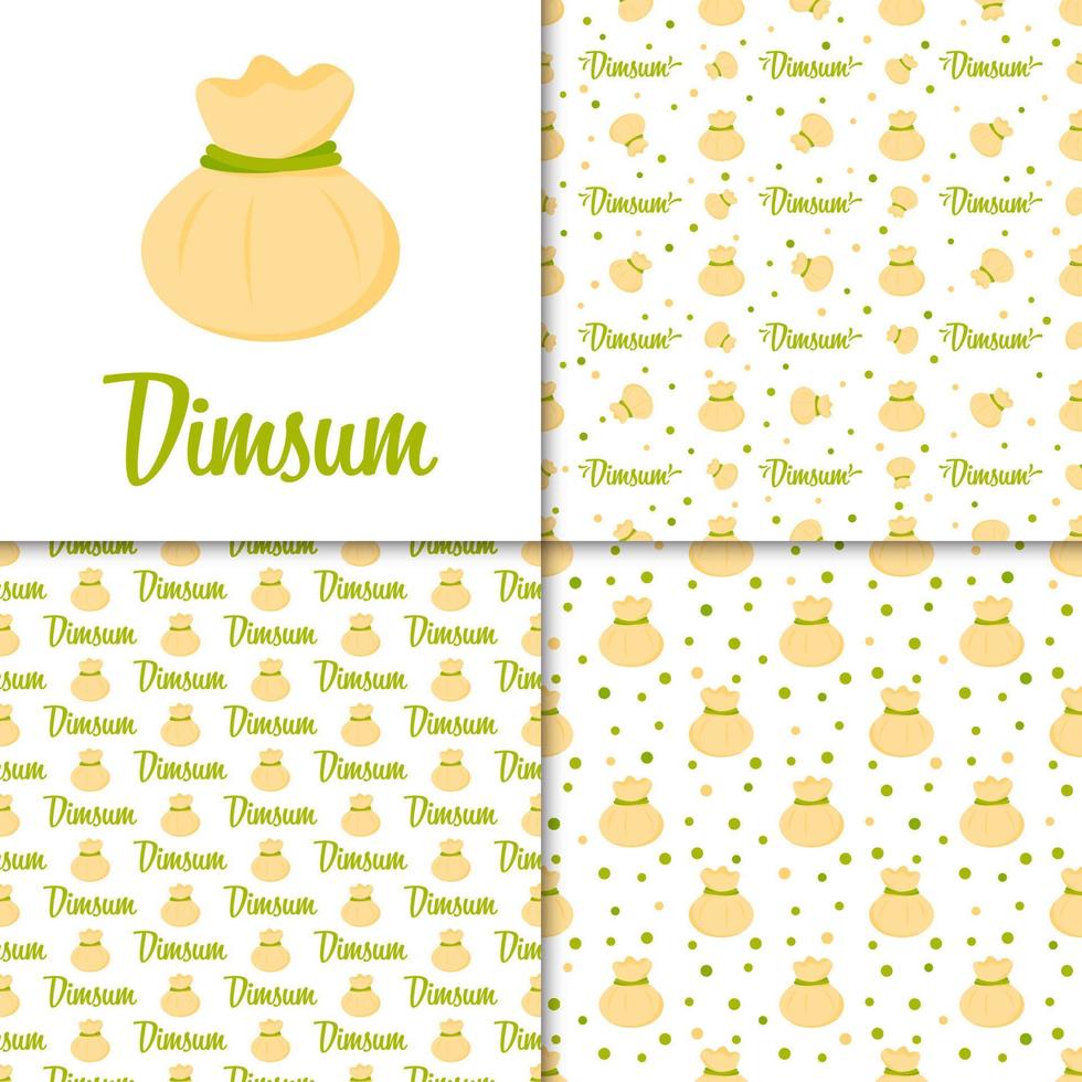 Seamless pattern with Dimsum, for decoration vector