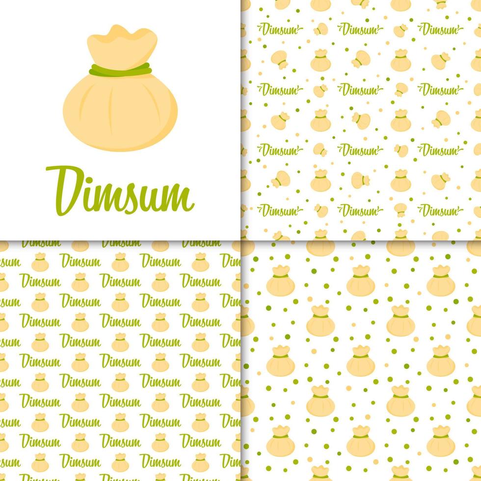 Seamless pattern with Dimsum, for decoration vector