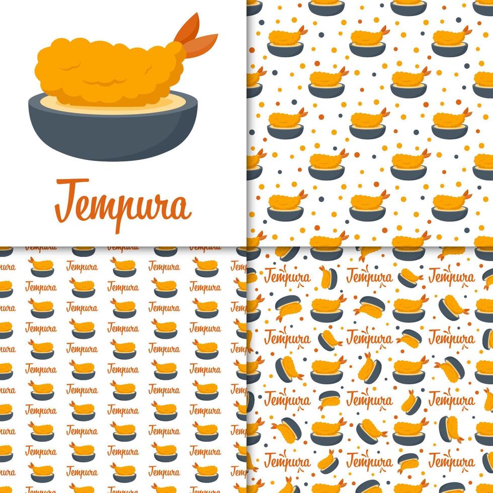 Seamless pattern with Tempura, for decoration vector