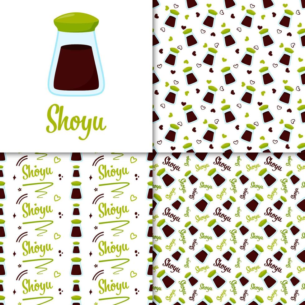 Seamless pattern with Shoyu, for decoration vector