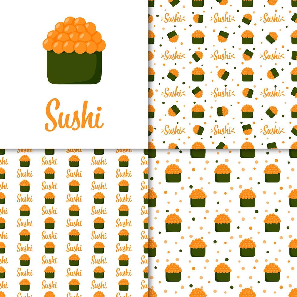 patrones sin fisuras con sushi, para decoración vector