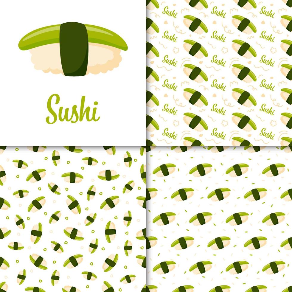 patrones sin fisuras con sushi, para decoración vector