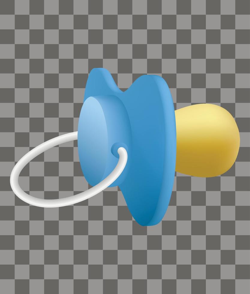 Kid pacifier icon, realistic style vector