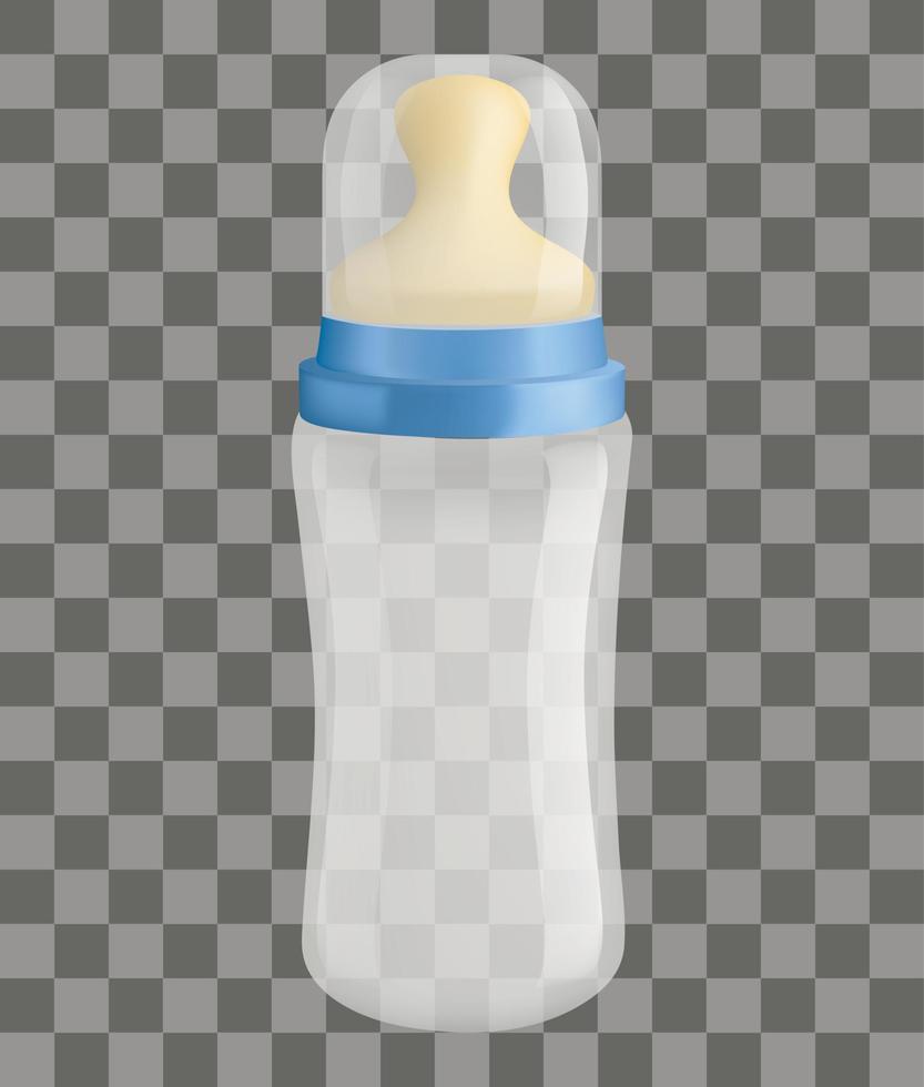 icono de botella de leche para niños, estilo realista vector