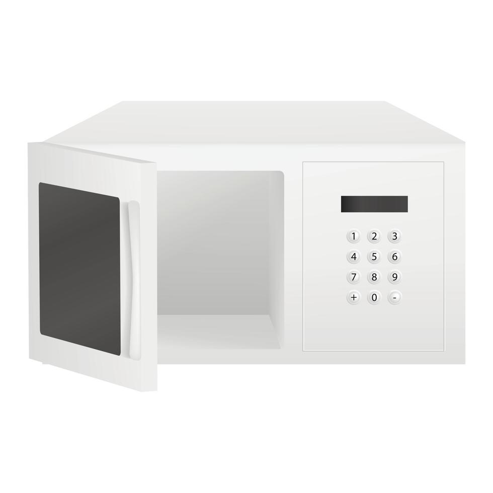 Open microwave icon, realistic style vector