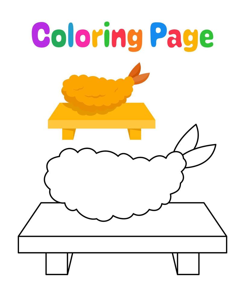 página para colorear con tempura para niños vector