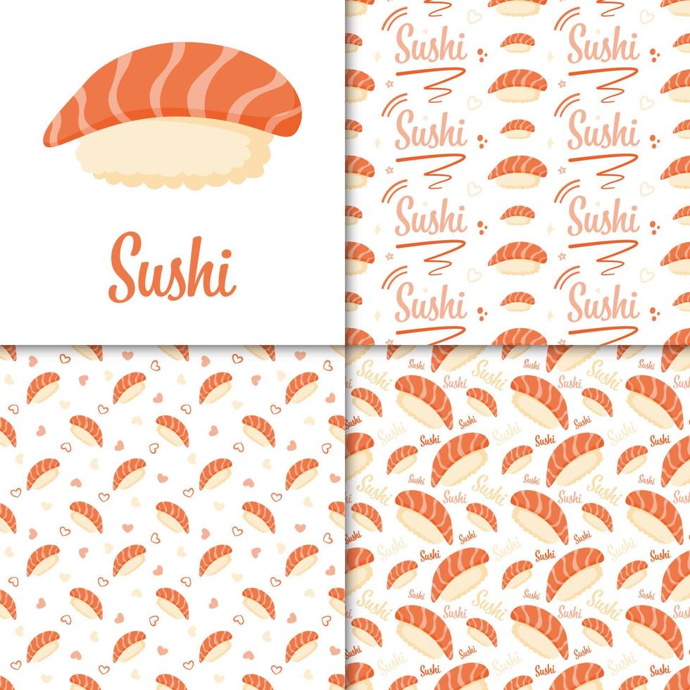 Seamless pattern with Sushi, for decoration vector