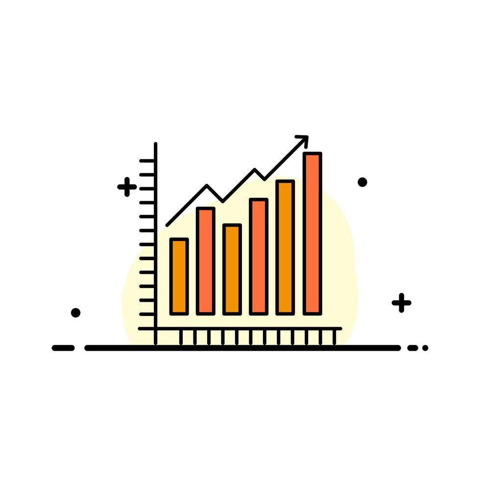 Graph Analytics Business Diagram Marketing Statistics Trends  Business Flat Line Filled Icon Vector Banner Template