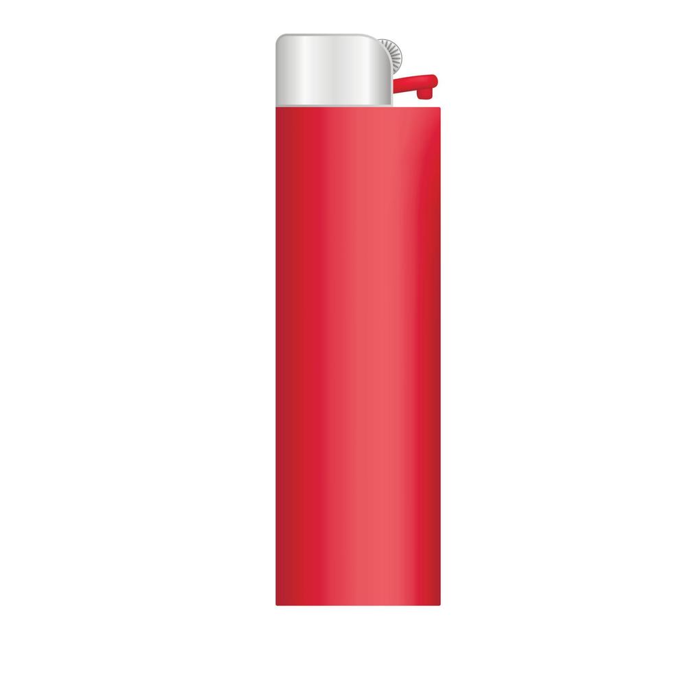 Red lighter icon, realistic style vector