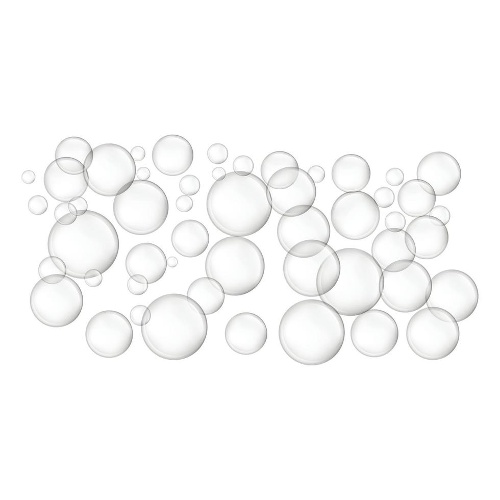 Foam bubbles icon, realistic style vector