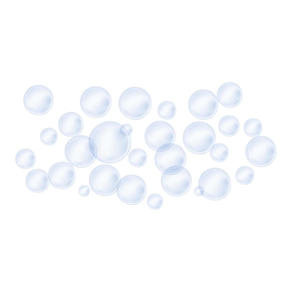 icono de burbujas de champú, estilo realista vector