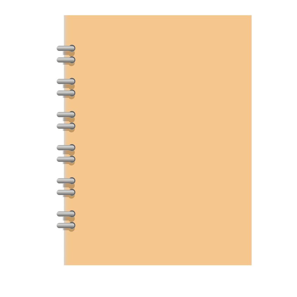 Spiral notebook icon, realistic style vector