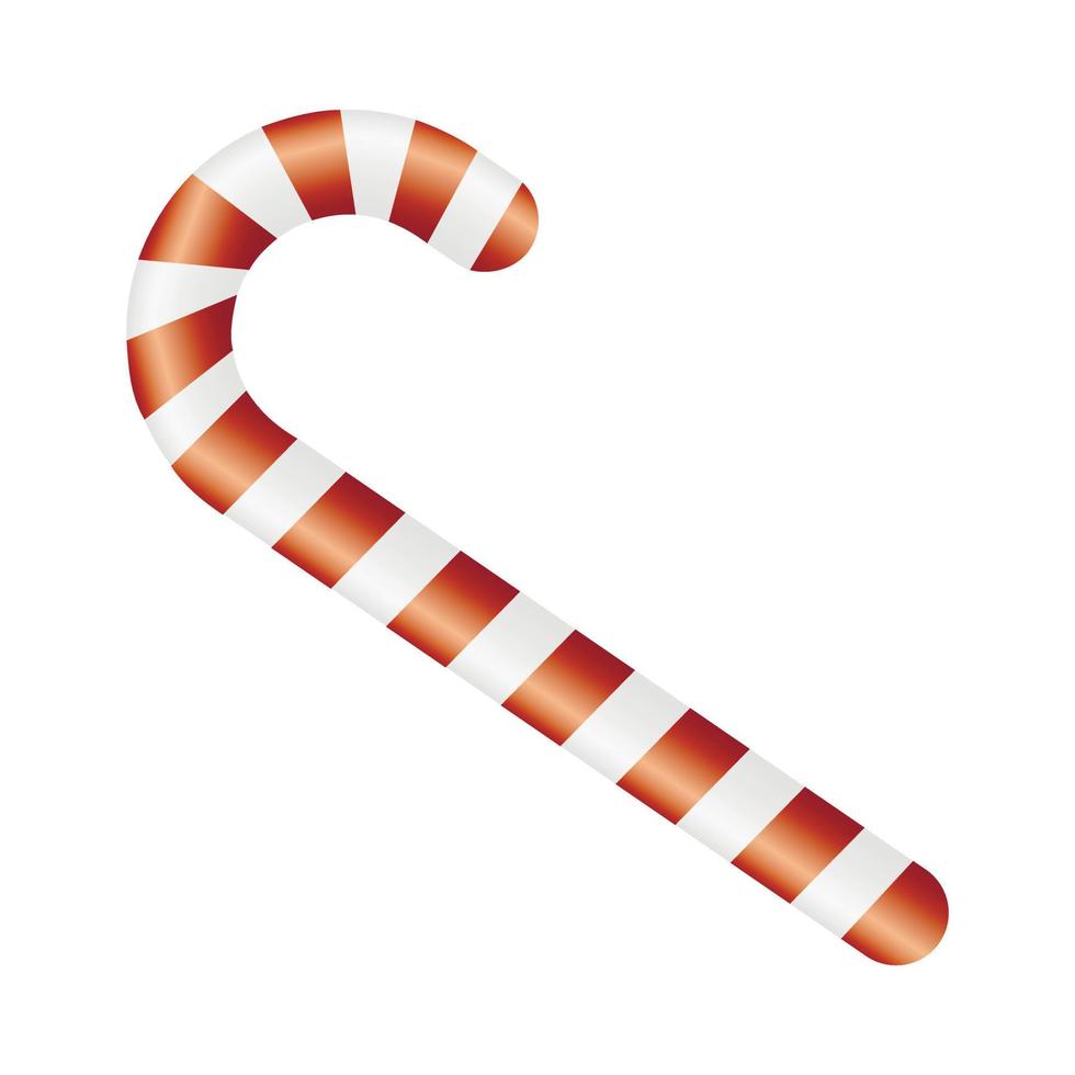 Xmas sweet cane icon, realistic style vector