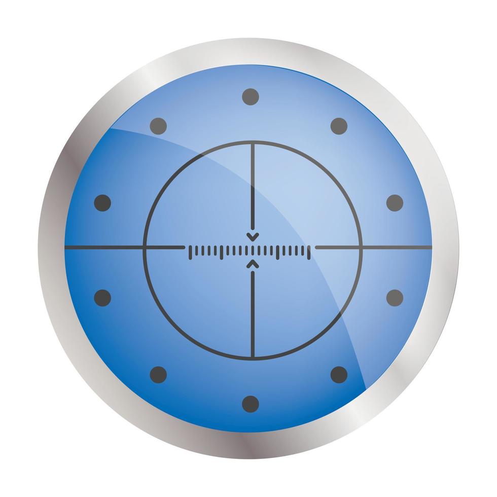 Crosshair target icon, realistic style vector