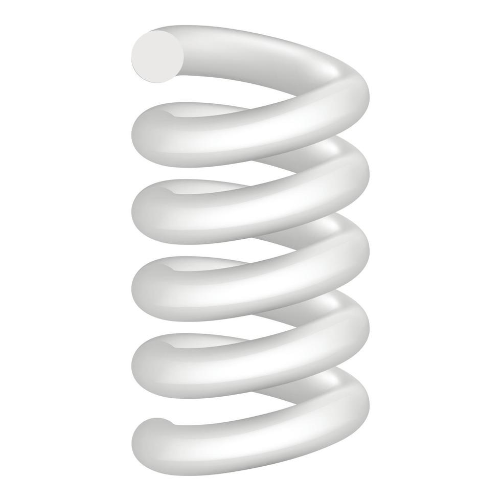 Coil spring icon, realistic style vector