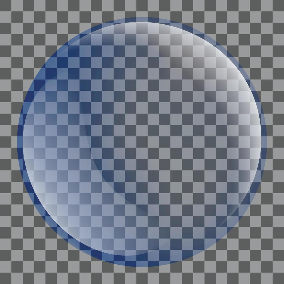 Blue soap bubble icon, realistic style vector