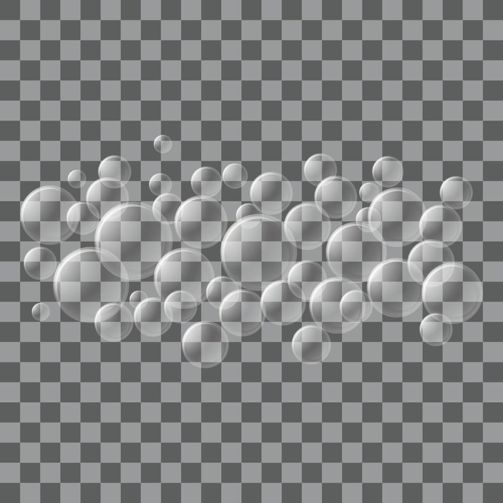 Water bubble foam icon, realistic style vector