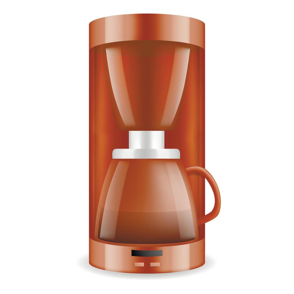 icono de cafetera, estilo realista vector