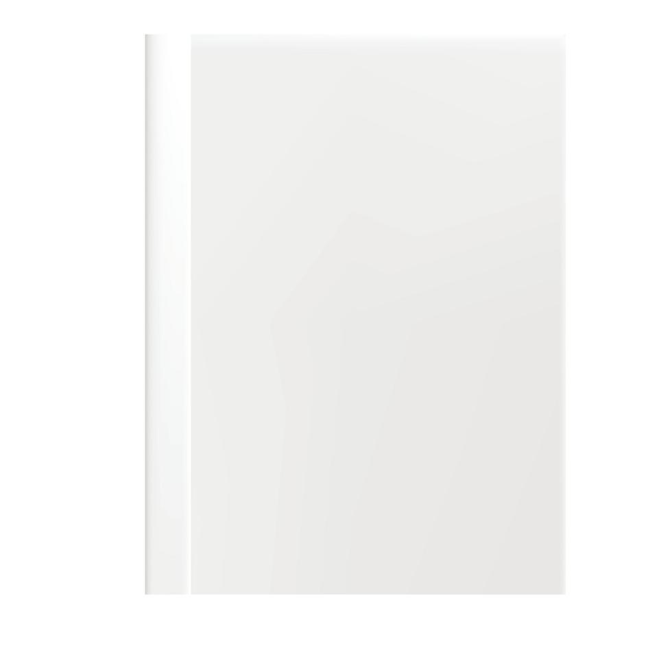 Plastic office folder icon, realistic style vector