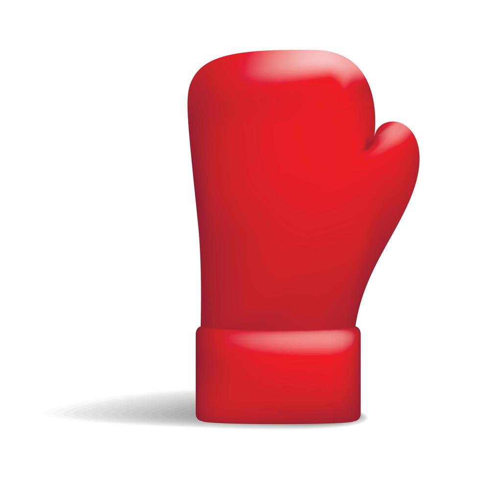 Red boxing glove icon, realistic style vector