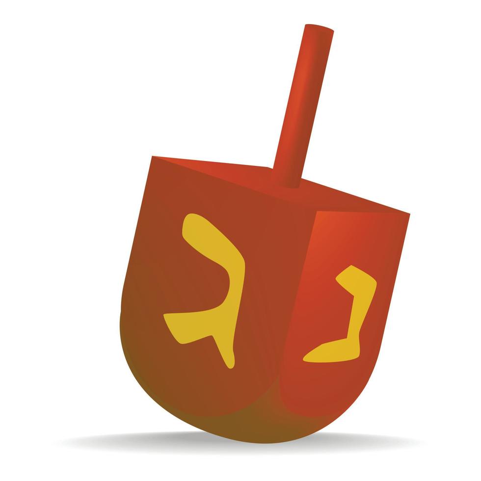 icono de dreidel de madera, estilo realista vector