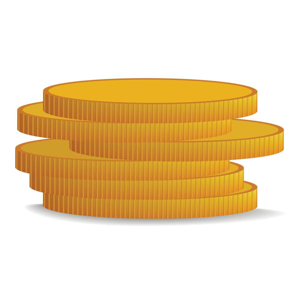 Stack of coin icon, realistic style vector