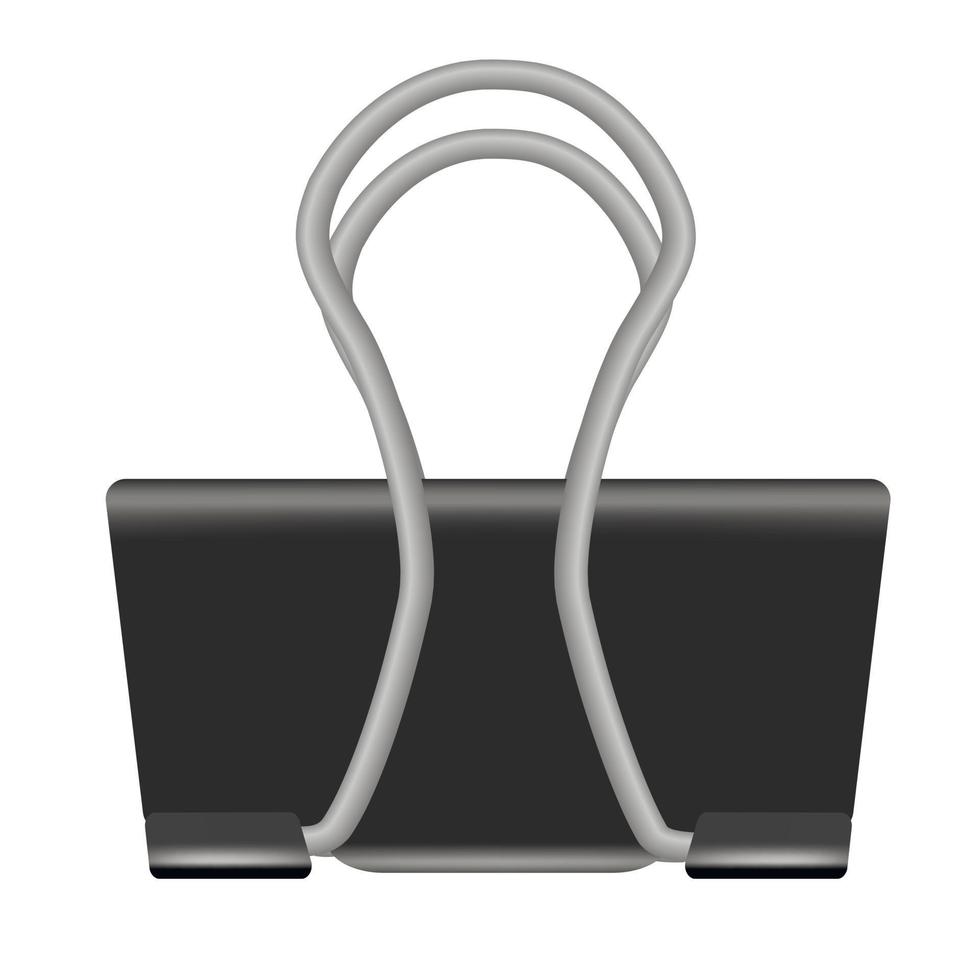 Paper clip icon, realistic style vector