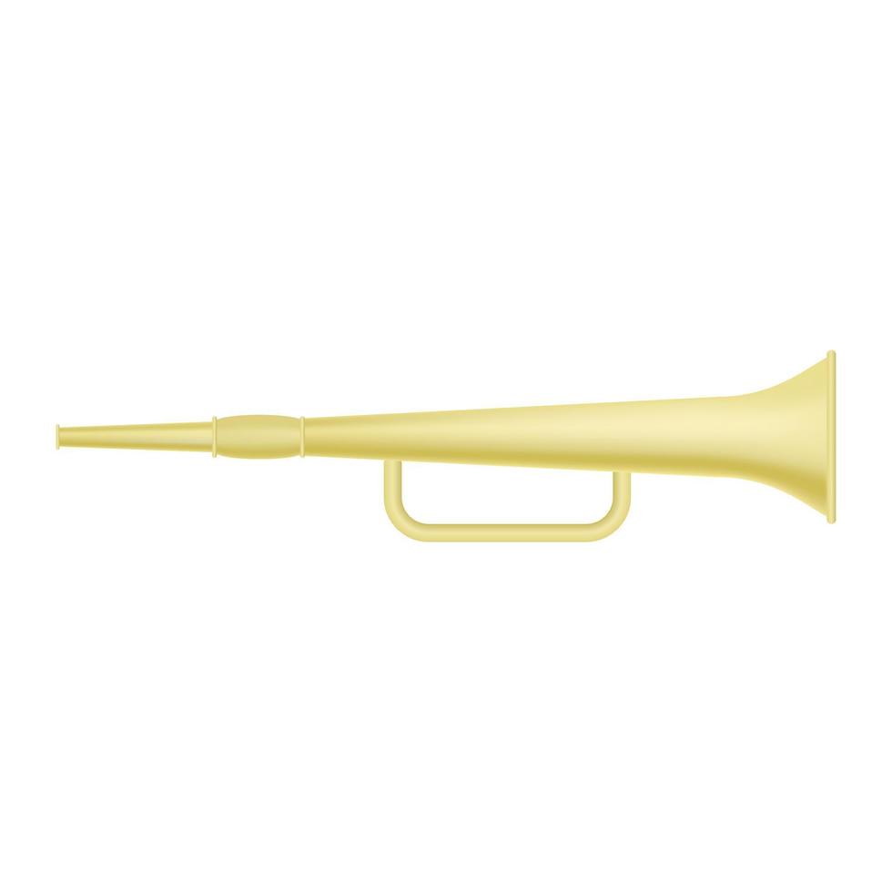 Old trumpet icon, realistic style vector