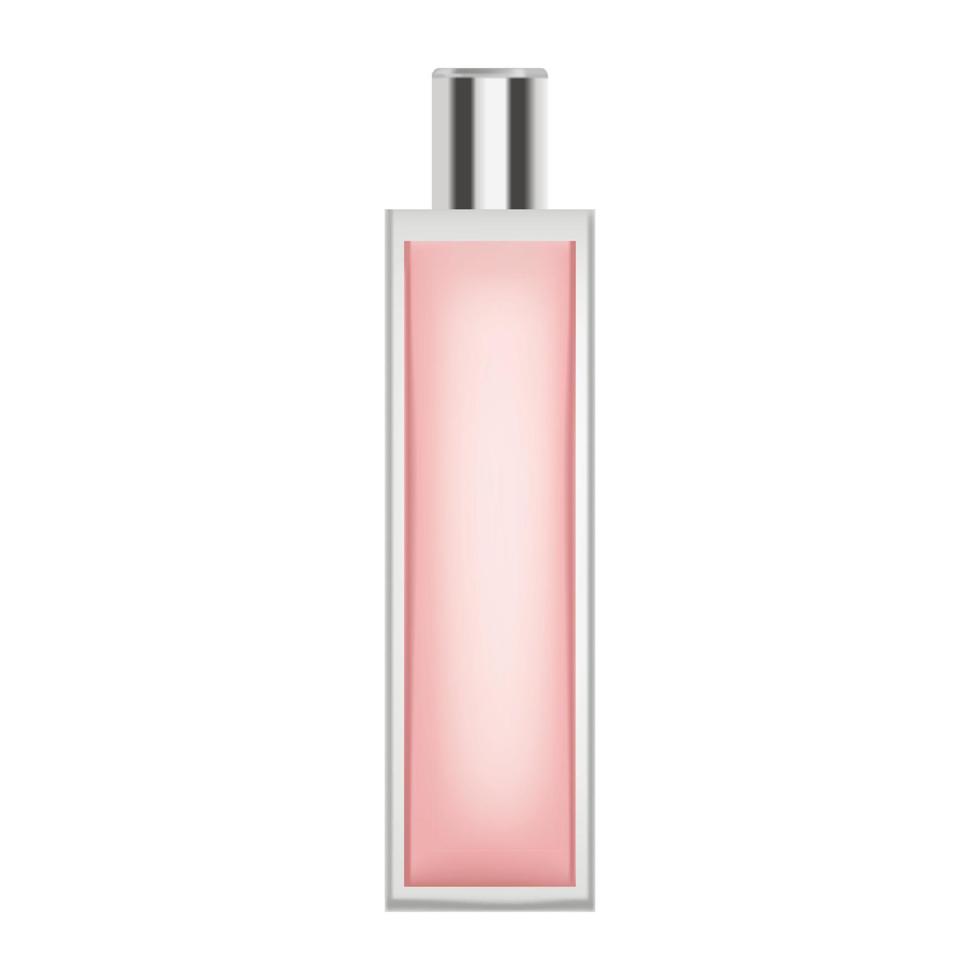 Red fragrance bottle icon, realistic style vector