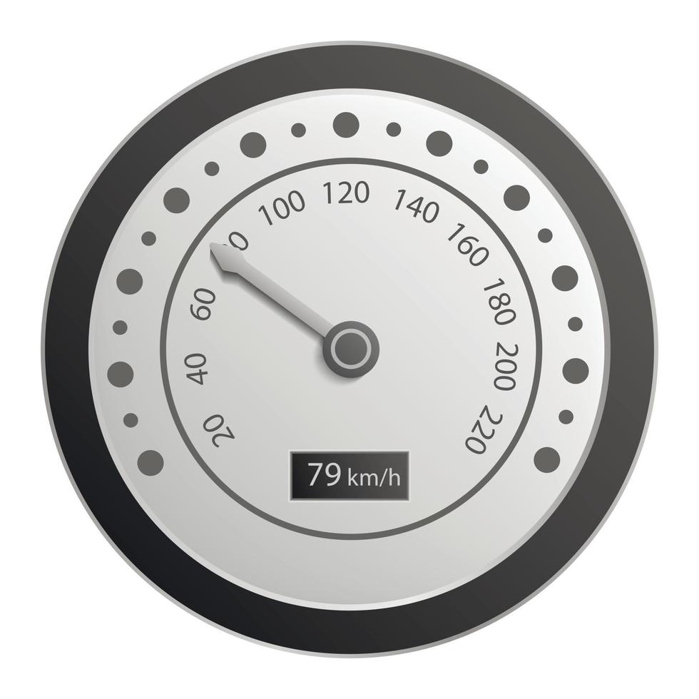 Motorbike speedometer icon, realistic style vector