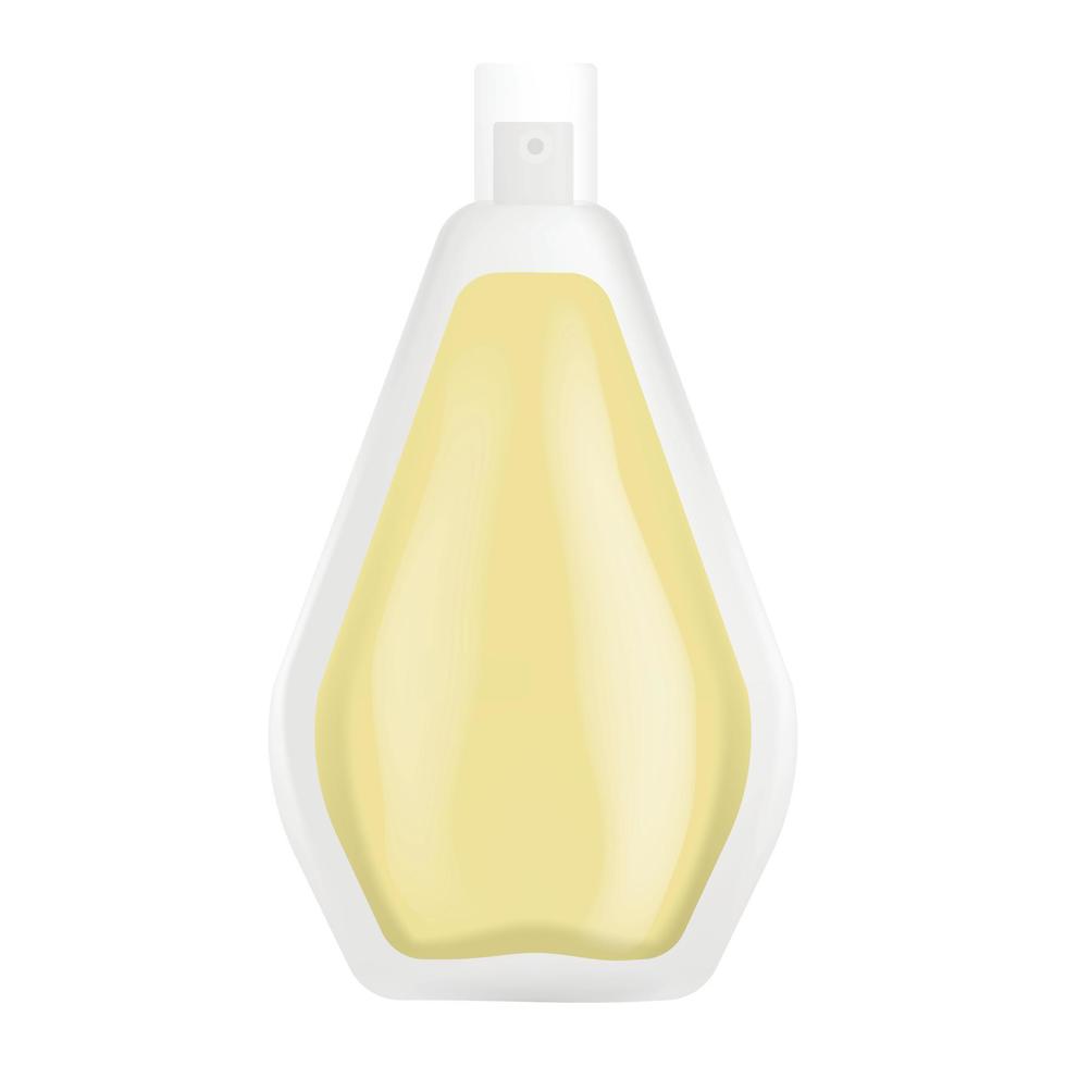 Woman perfume spray bottle icon, realistic style vector