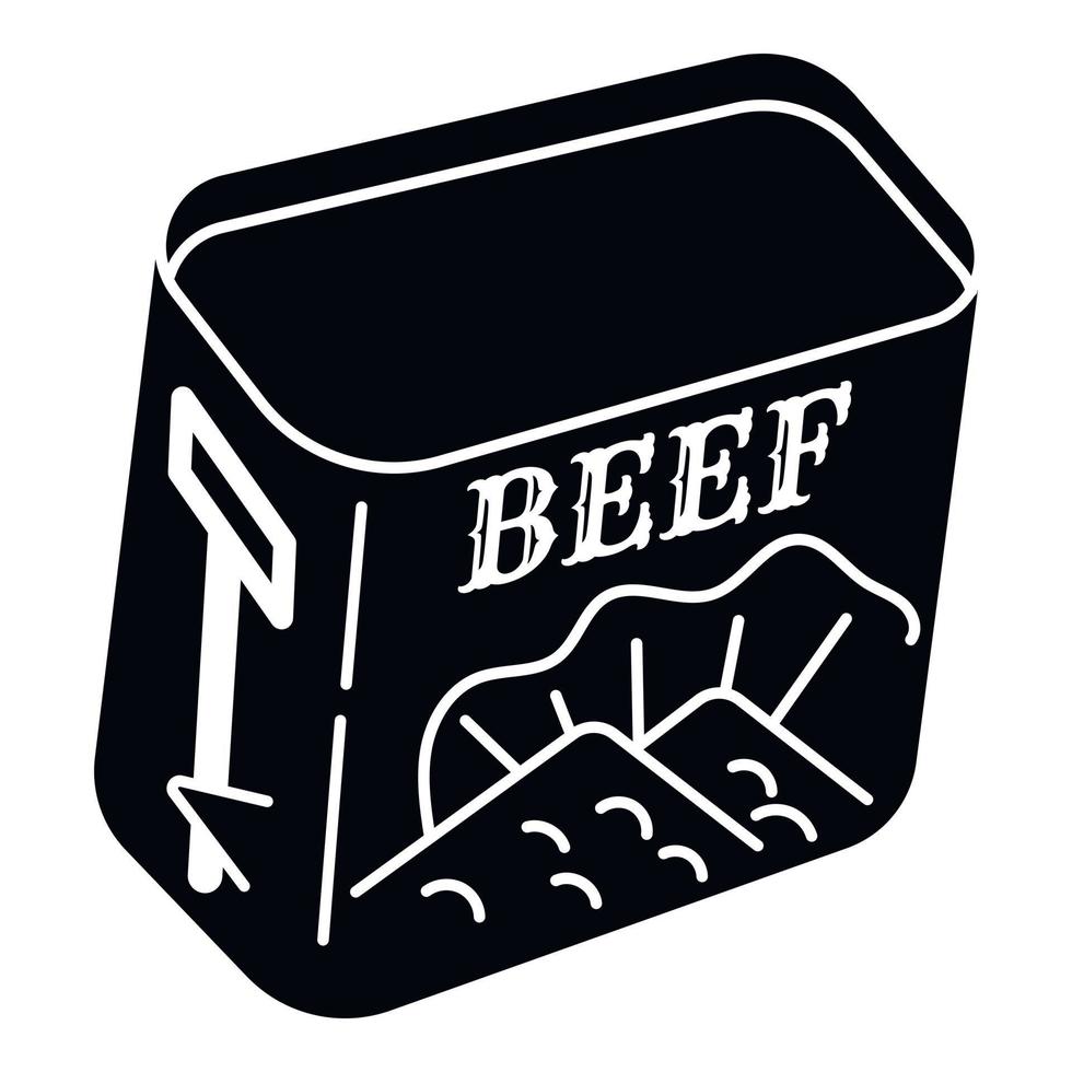 Beef tin can icon, simple style vector