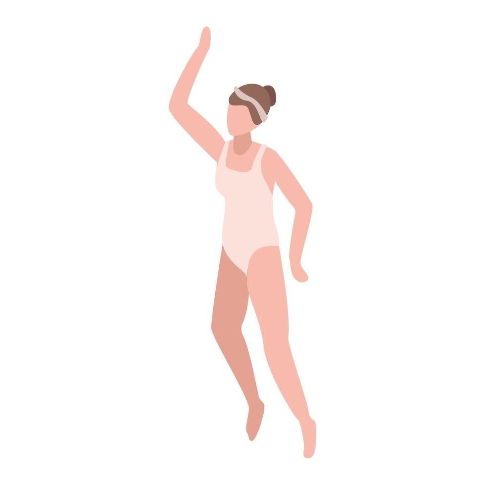 Girl swimmer icon, isometric style vector