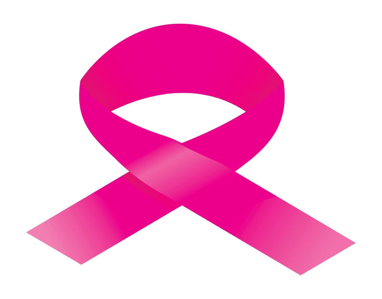 Pink ribbon icon, isometric style vector