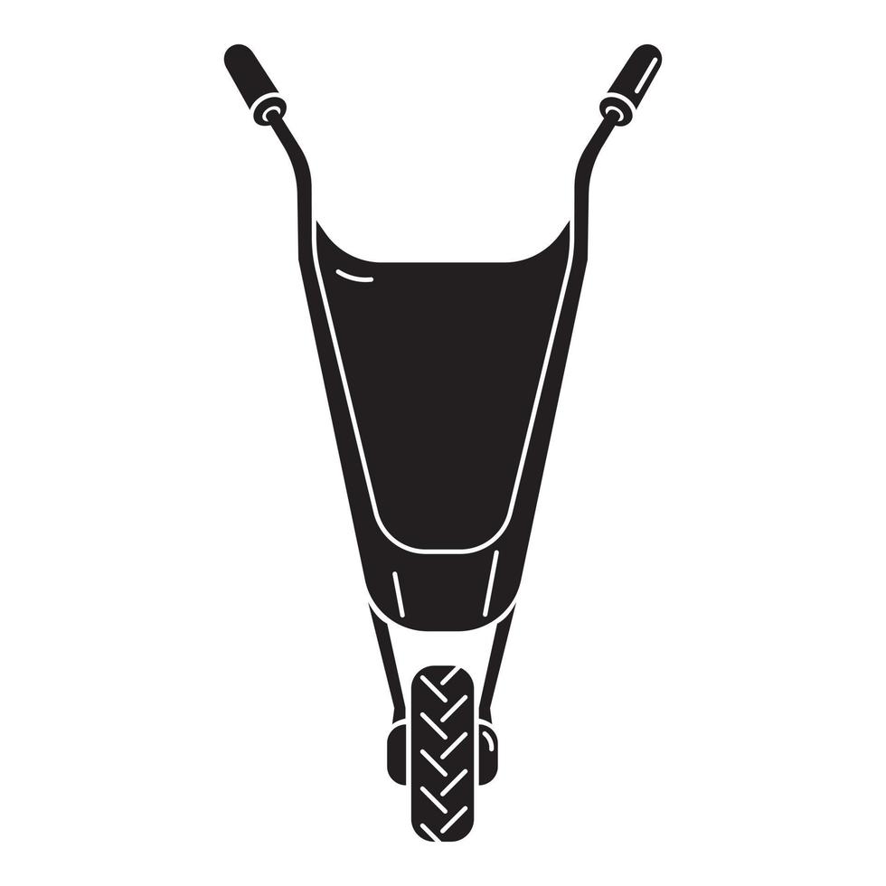 Front side wheelbarrow icon, simple style vector