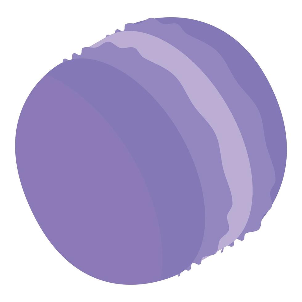 icono de macarrón dulce violeta, estilo isométrico vector