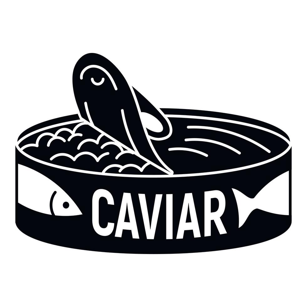 Caviar tin can icon, simple style vector