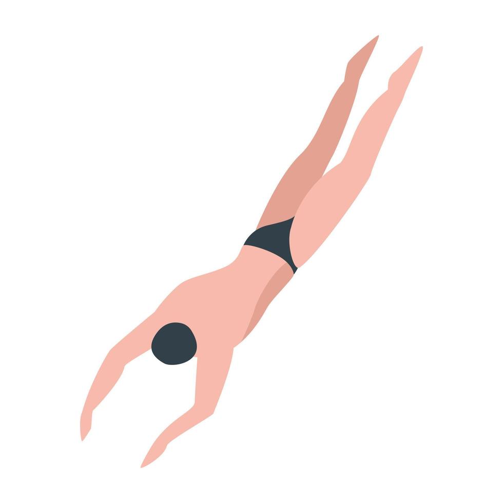 icono de nadador de hombre, estilo isométrico vector