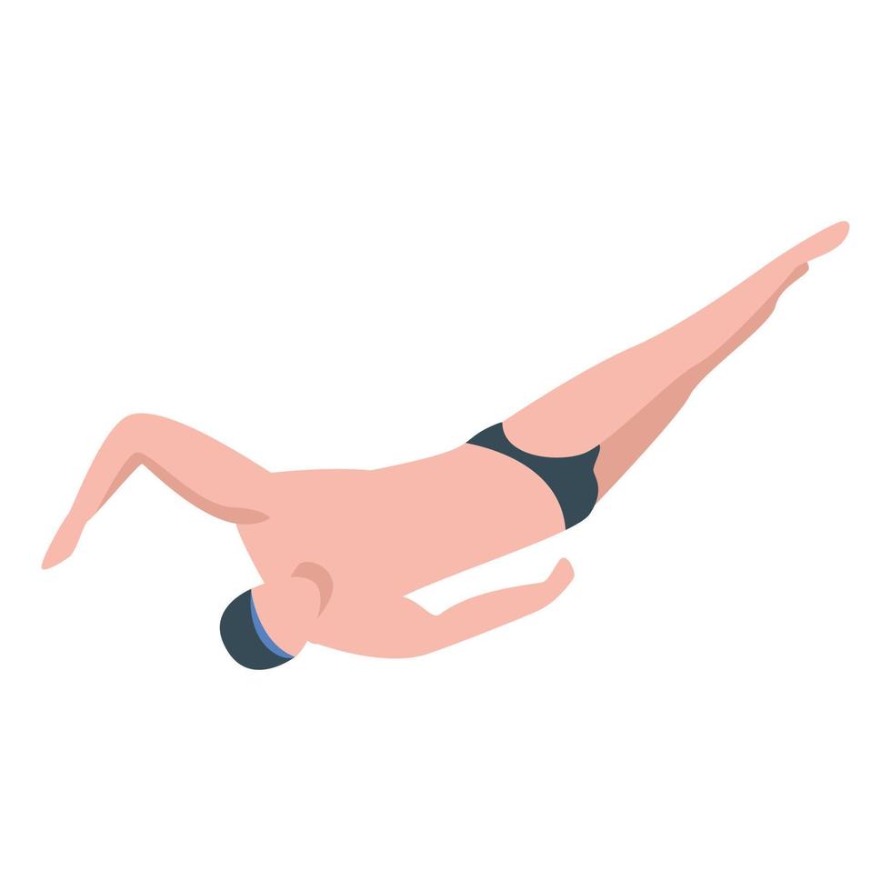 Crawl swimmer icon, isometric style vector