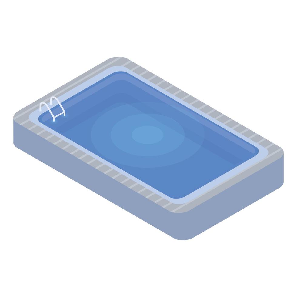 icono de piscina en casa, estilo isométrico vector