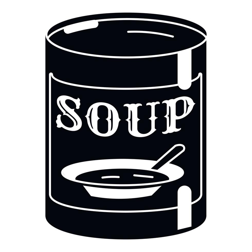 Soup tin can icon, simple style vector