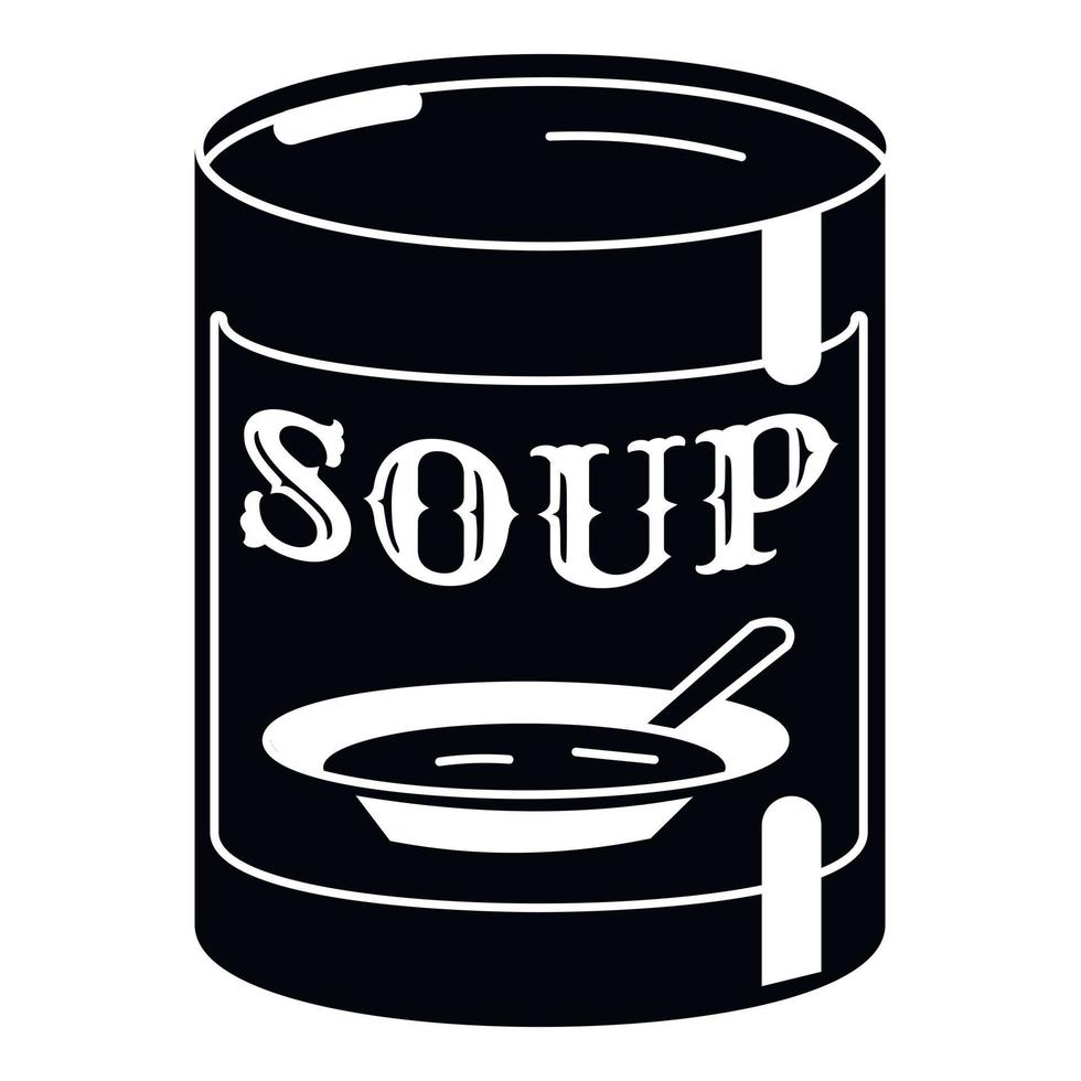 Soup tin can icon, simple style vector