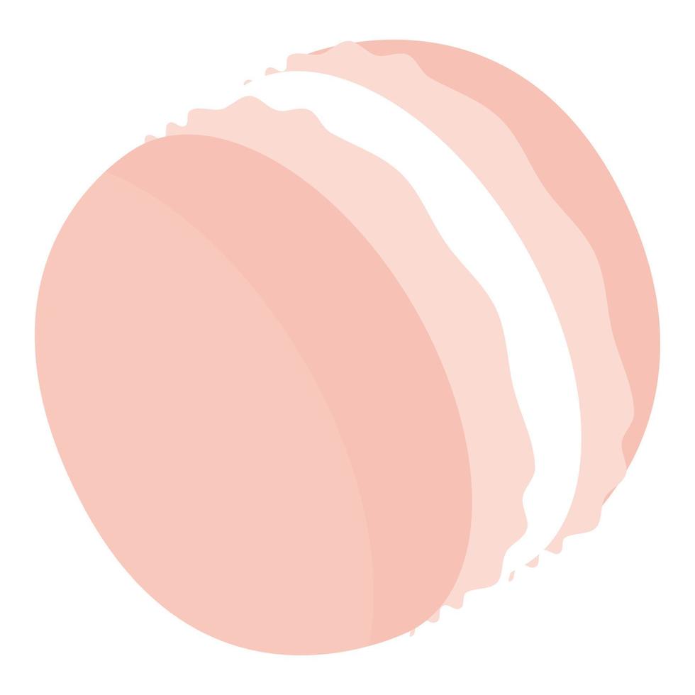 icono de macarrón rosa, estilo isométrico vector