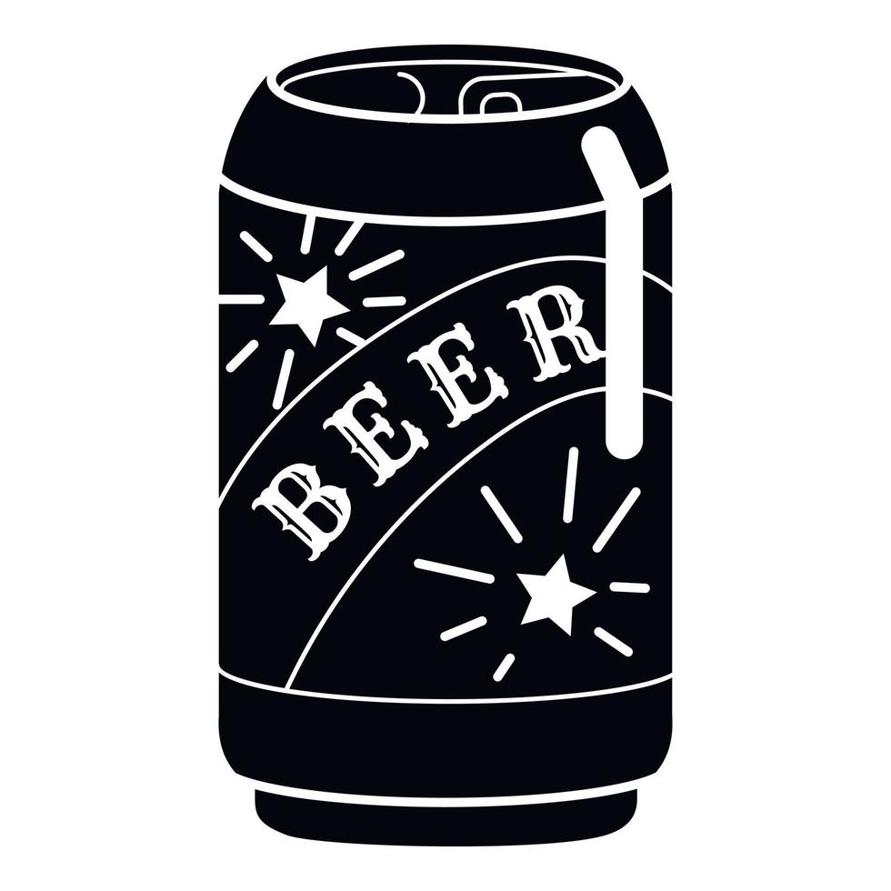 Beer tin can icon, simple style vector