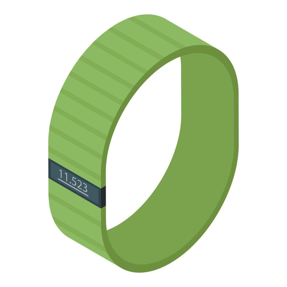 Green smart band icon, isometric style vector