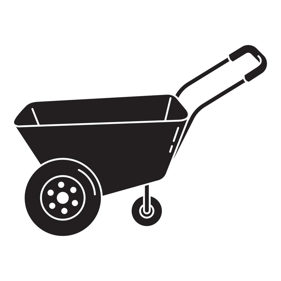 Farm wheelbarrow icon, simple style vector